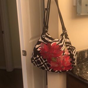Brighton large cloth and leather shoulder purse